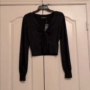 A&F soft crop sweater in emerald green